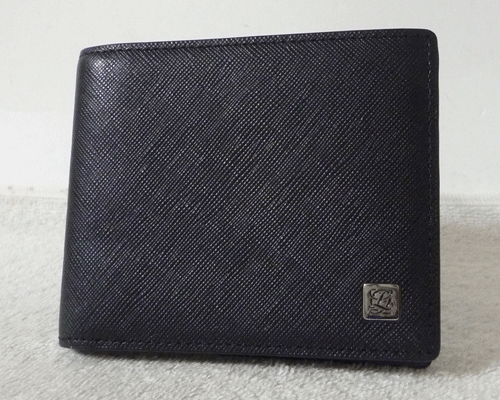Used]ruikyatoruzu LOUIS QUATORZE leather black black folio wallet