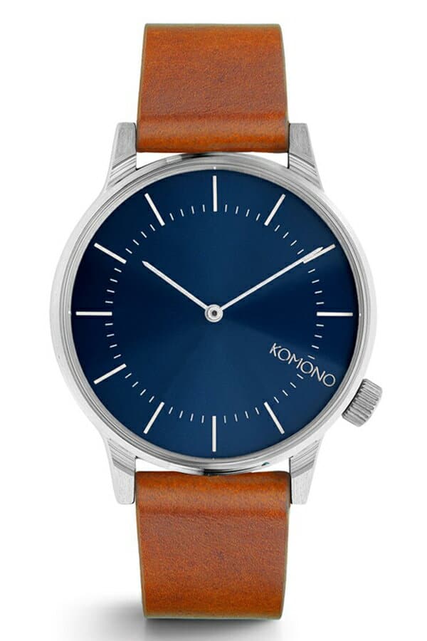 New Co thing watch KOMONO clock KOMONO watch co thing clock Winston Regal blue cognac WINSTON REGAL BLUE COGNAC mens Lady s blue KOM W2271 brown leather leather belt simple surprise Valentine BE FORWA...