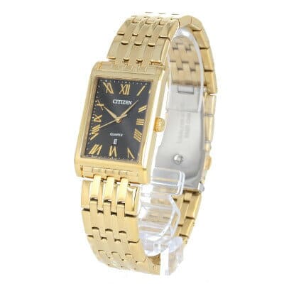 New Citizen CITIZEN BH3002 54E watch mens stainless steel Gold Black square quartz BE FORWARD Store