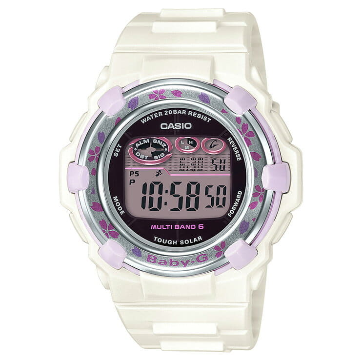 New]Casio baby G Electric wave solar cherry blossom colors white