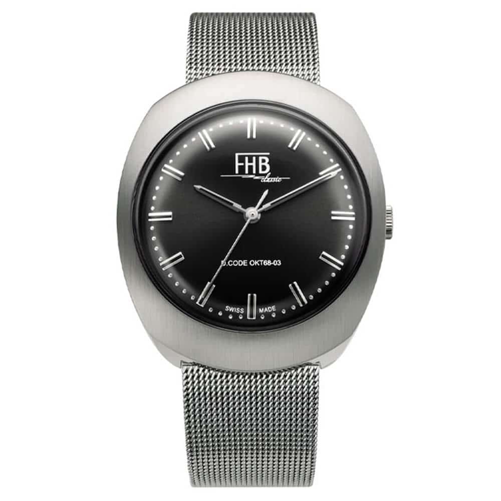 [New]FHB watch F H B clock Noah series F930 NOAH SERIES mens Lady's Black  F930BK-MT classical retro vintage vintage simple design 　 recommended 　 　 