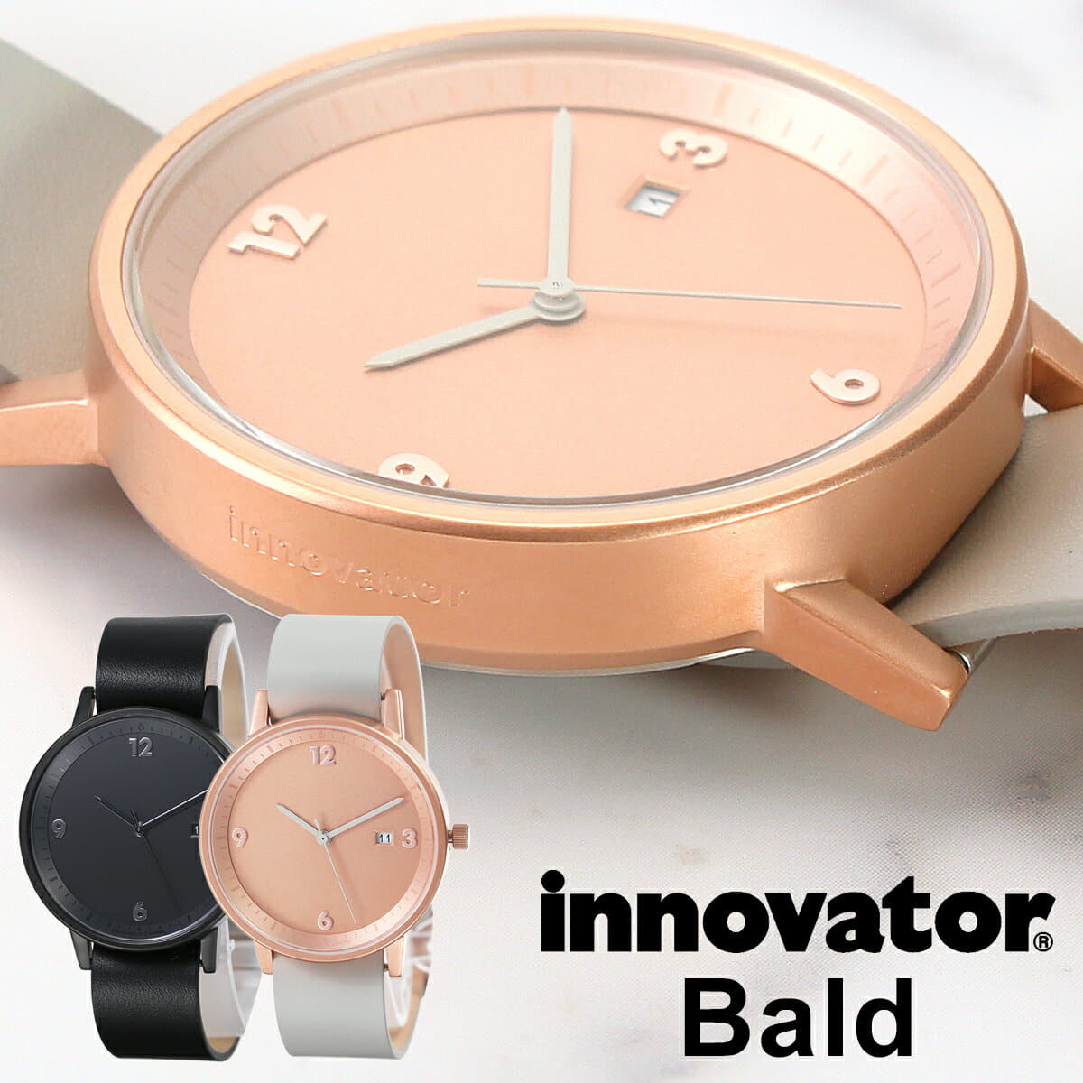 [New]inobeta clock boldface model 38mm innovator watch Bald mens lady's ...