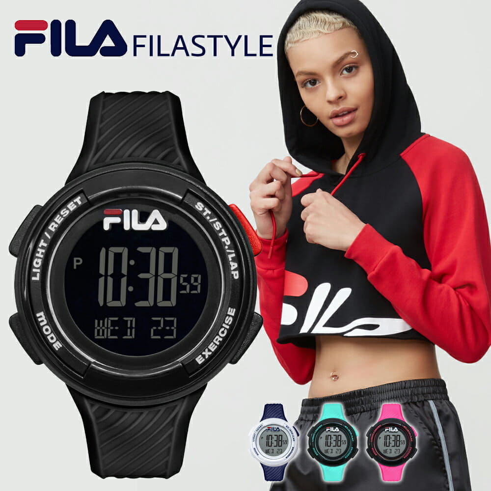 New Fila clock FILA watch FILACTIVE mens Lady s 90s parent and child coordinates matching Korea Korean old clothes retro fescue love Neon digital Kurono entrance examination examination BE FORWARD Sto...