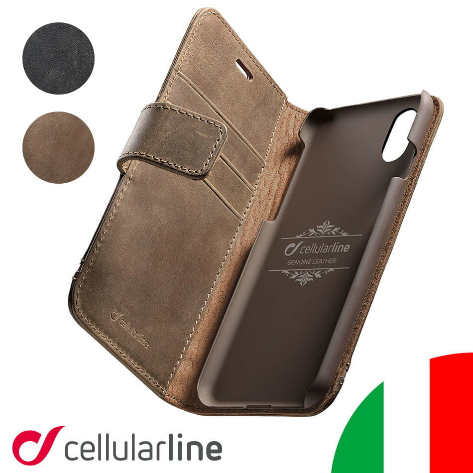 New]Cellularline case notebook type genuine leather iPhone11 11 Pro Max XS  Max X XR iPhone8 iPhone7 | The card storing that cover case iPhone AIPHONE cover  case SUPREME Italian overseas handmade is