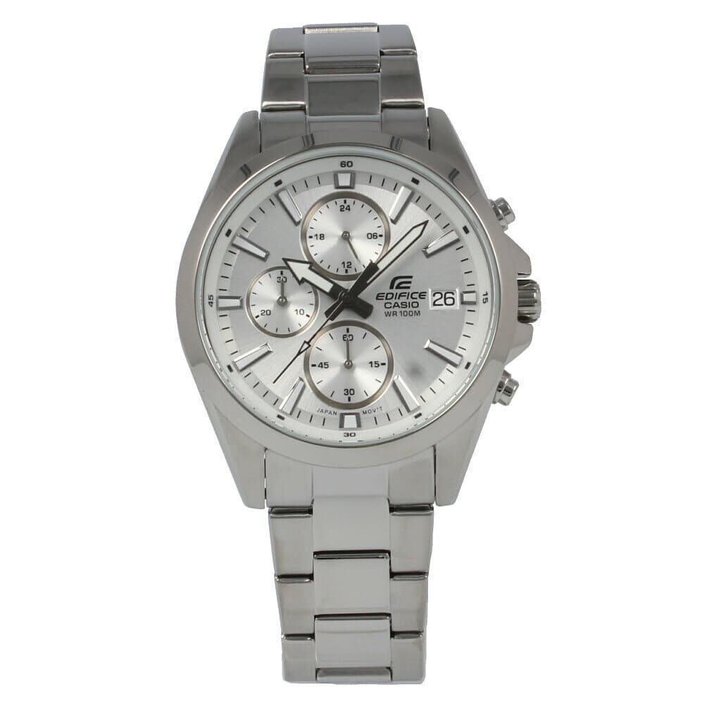 edifice silver watch