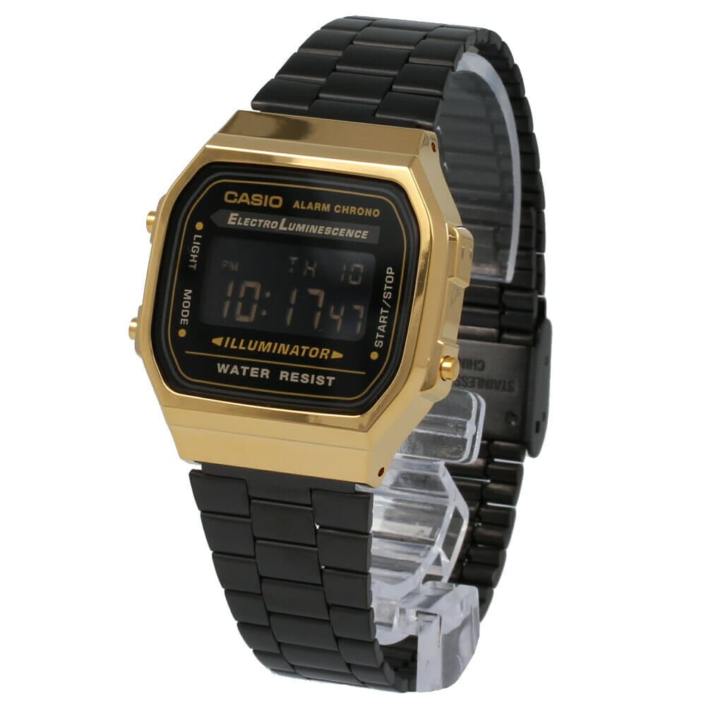 New]CASIO Casio A168WEGB-1B STANDARD Black X Gold digital watch mens Lady's  unisex stainless steel - BE FORWARD Store