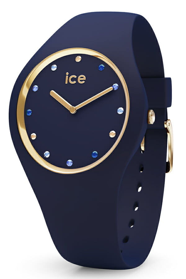 New Ice watch ICEWATCH clock ice ICE WATCH ice Cosmo blue shades ICE cosmos blue shades Lady s blue 016301 Gold Swarovski crystal simple round BE FORWARD Store