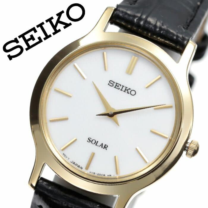 New]SEIKO watch SEIKO clock SEIKO clock SEIKO watch Lady's white SUP300P1  [new work waterproofing high quality leather belt leather solar small shark  foreign countries-limited simple antique retro wife ] - BE FORWARD