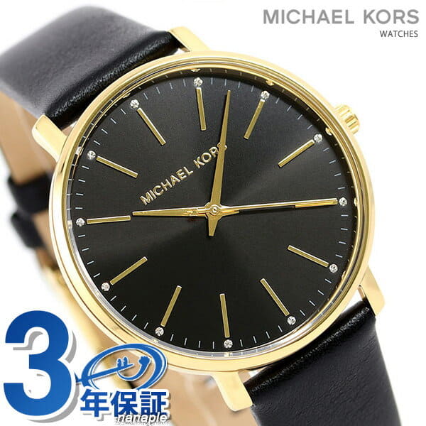 New]Michael Kors clock Lady's Piper 38mm MK2747 MICHAEL KORS watch Black  leather belt - BE FORWARD Store