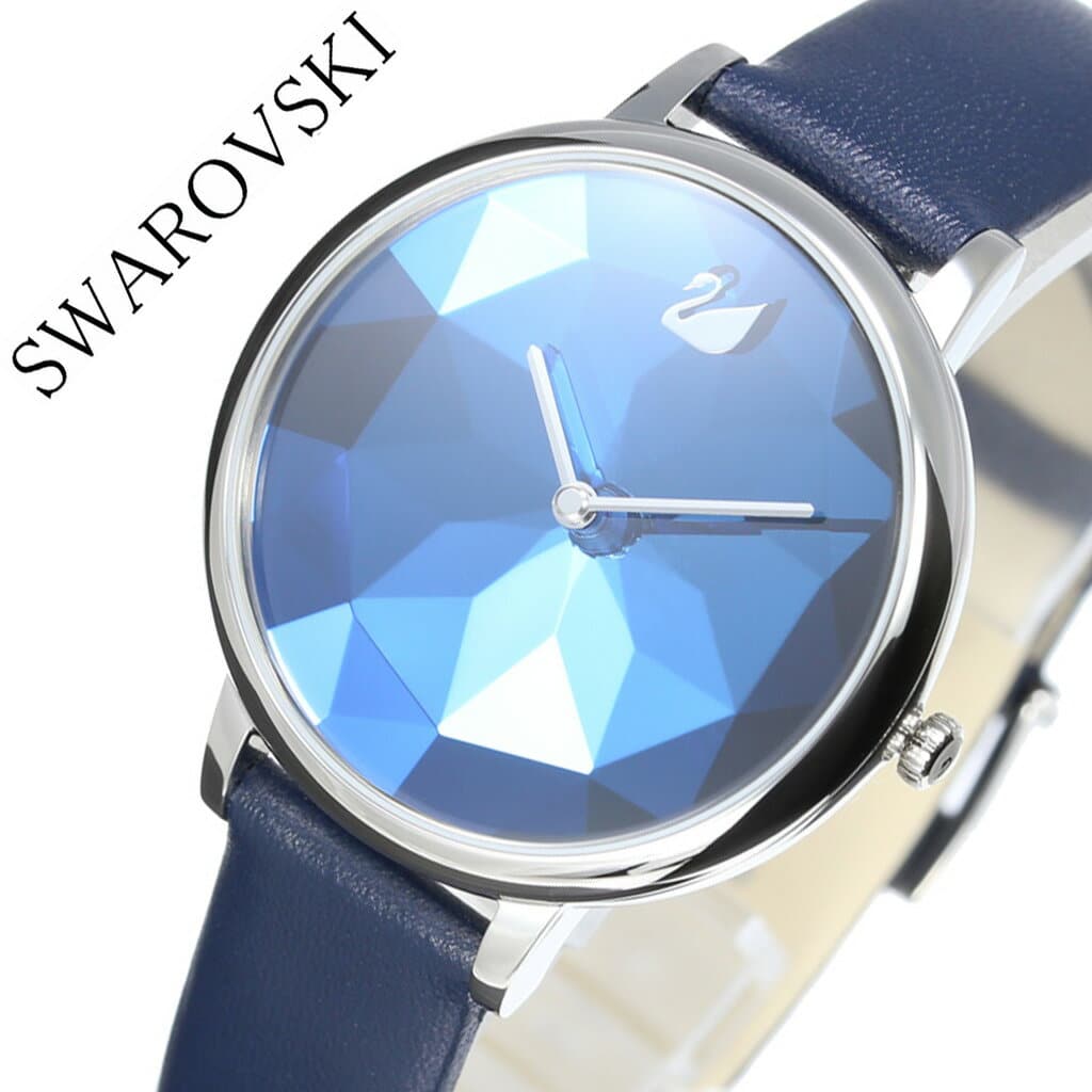 New]Swarovski Crystal Lake Ladies Round Swiss Watch Blue 5416006 - BE  FORWARD Store