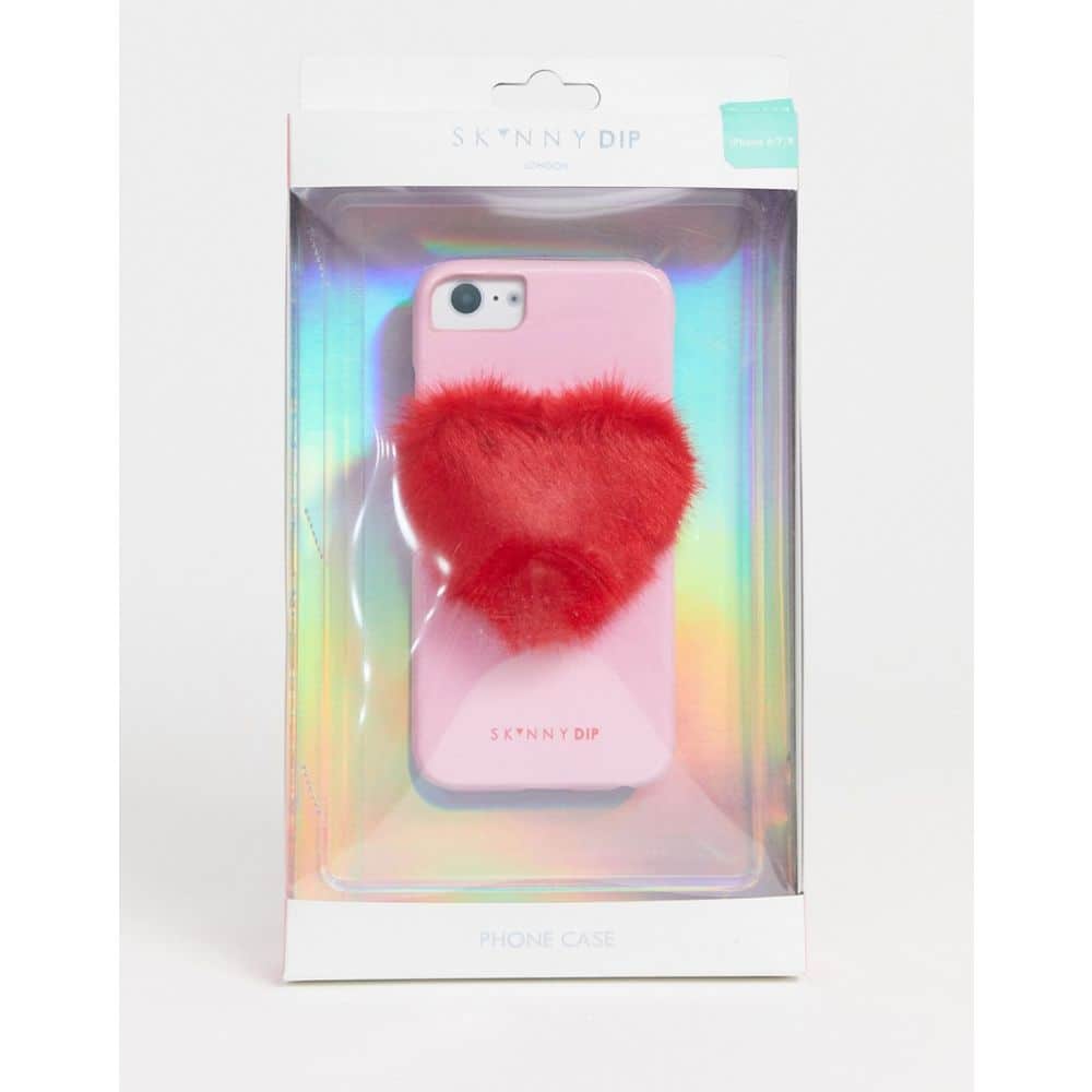 New]Skinny-dip Skinnydip mens (8) case iphone 6/6S/7/8 furry heart phone  case Pink - BE FORWARD Store