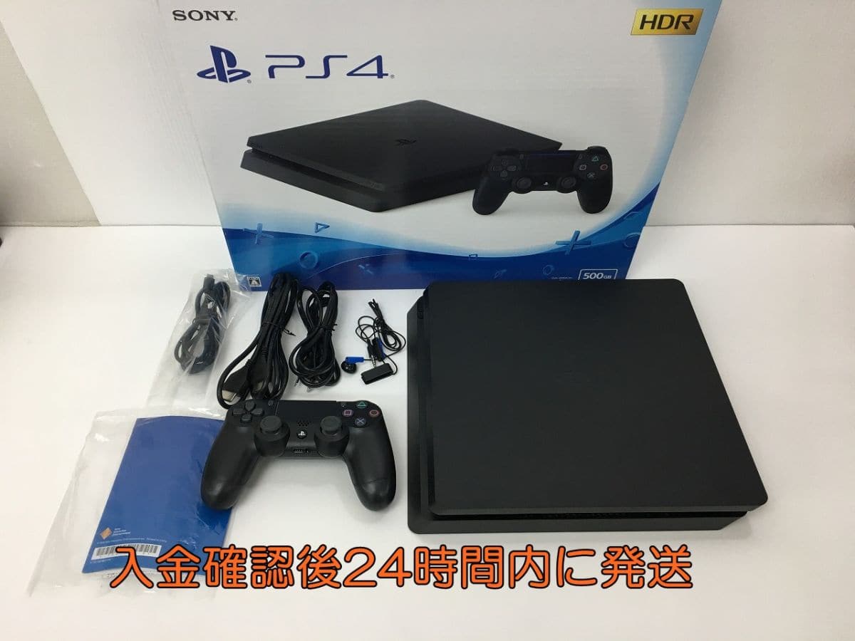 Used]PS4 CUH-2200A 500GB jet Black operation check initialization 