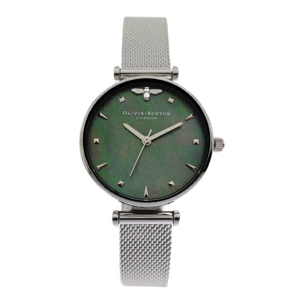 New Olivia Burton OLIVIA BURTON watch Lady s OB16AM151 quartz green shell Silver green shell BE FORWARD Store