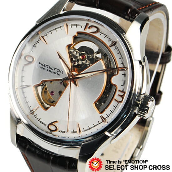 New Hamilton HAMILTON JAZZMASTER Open Heart mens watch self winding watch analog H32565555 Silver brown BE FORWARD Store