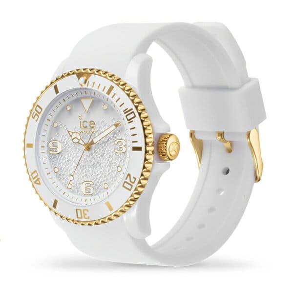 New]cleaner Ice ICE WATCH watch ICE crystal ice crystals Swarovski crystal  medium 43mm mens Lady's unisex white gold Meuse ICE WATCH 017247 - BE  FORWARD Store