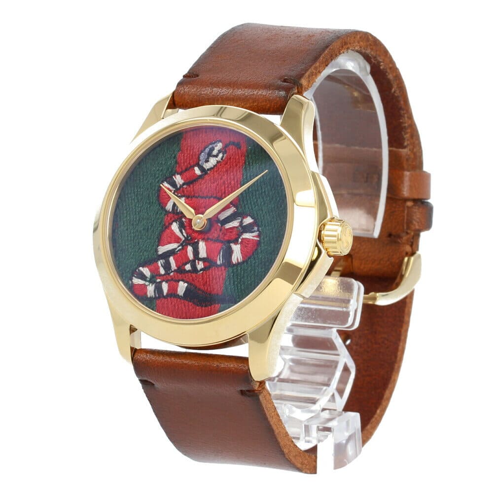 Gucci snake watch gold deals