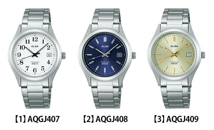 [New]Seiko ALBA Men's Quartz Watch Titanium White/Blue/Navy/Gold/Silver ...