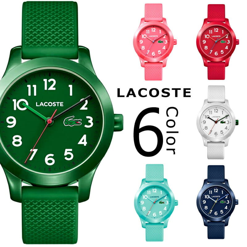 New]crocodile rubber belt 2030001 2030002 2030003 2030004 2030005 2030006  green Navy white red light blue pink for the for the LACOSTE Lacoste  L.12.12 Lacoste watch clock analog mens Lady's unisex - BE FORWARD Store