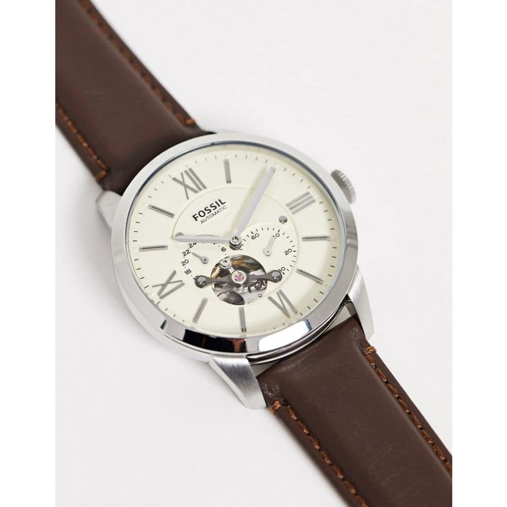 [New]Fossil Fossil mens watch ME3064 Townsman leather watch in brown ...