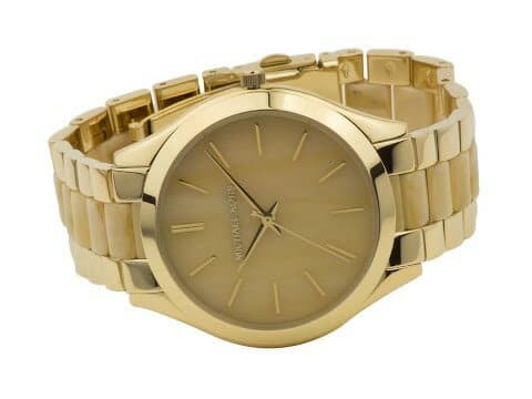 New]MK4285 Slim Runway Gold and Horn Ladies slim orchid way Gold X