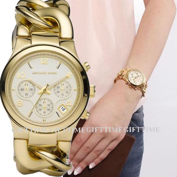 New]MICHAEL KORS Runway MK3131 orchid way Ladies champagne gold chain  breath Lady's Michael Kors clock MICHAELKORS mk3131 - BE FORWARD Store