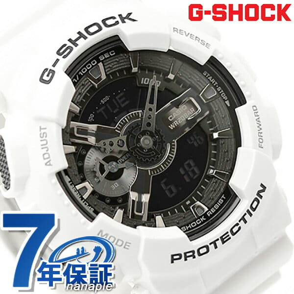 New]It is up to 64 times G-SHOCK CASIO GA-110GW-7ADR mens watch Casio G- Shock white \u0026 Black series Black X white clock at card +18 time - BE  FORWARD Store