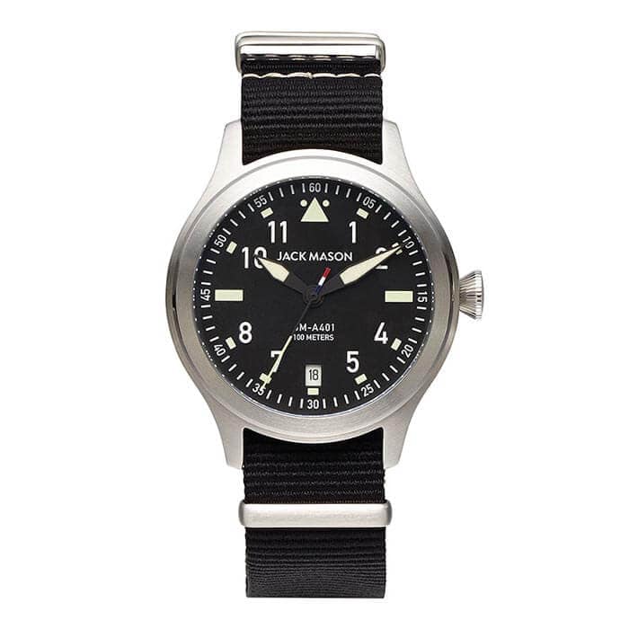 [New][ ] Jack Mason watch JACK MASON clock aviation AVIATION mens Black ...