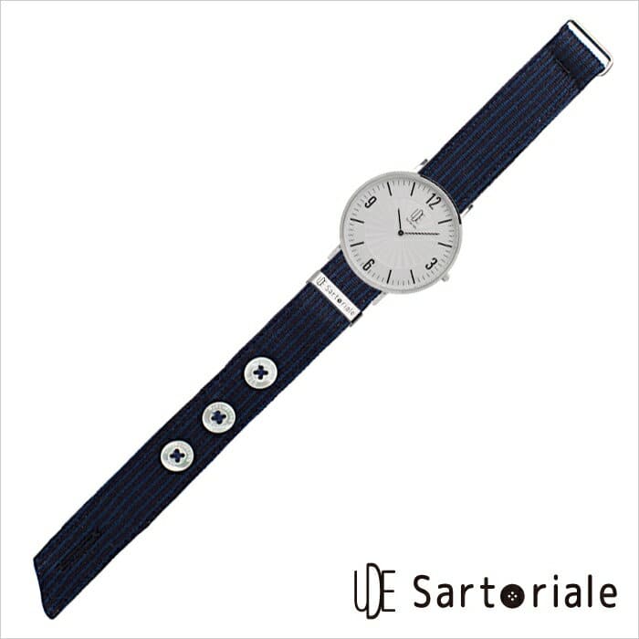 New]UDE Sartoriale Men's Analog Slim Round Watch Russell Stripe