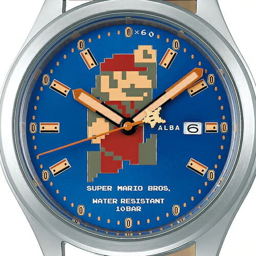 New up to 30 000 yen OFF up to 47 times SEIKO Aruba Super Mario mens watch mechanical leather belt blue big size goods ACCA401 BE FORWARD Store