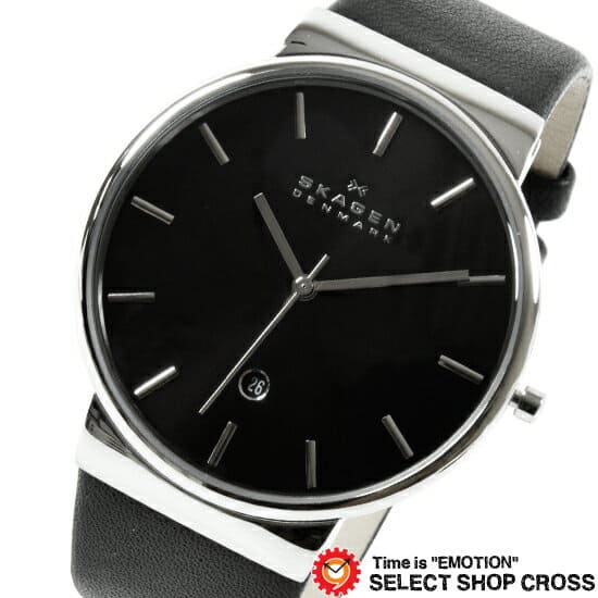 New SKAGEN Skagen ANCHER anchor quartz mens D calendar SKW6104 Black BE FORWARD Store