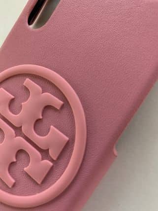 New]Apple iPhoneX CASE TORY BURCH PERRY BOMBE Logo Leather Pink Cover - BE  FORWARD Store