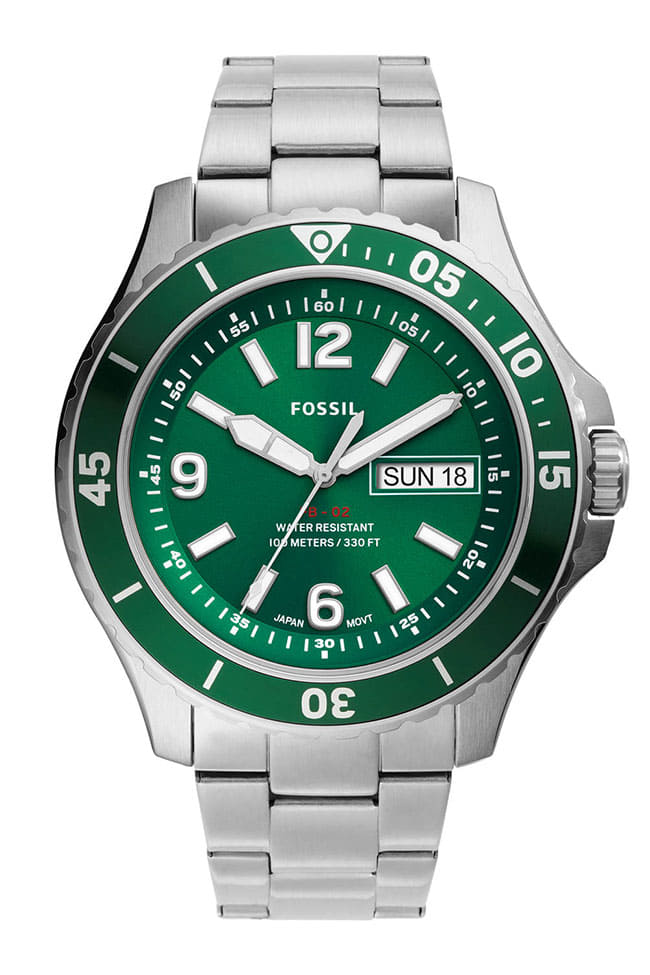 New]Fossil mens F B 02 green Silver metal breath FOSSIL FB-02 FS5690 - BE  FORWARD Store