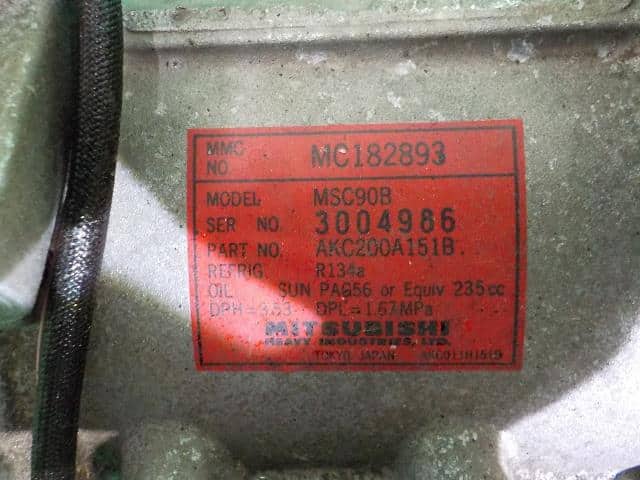 [Used]A/C Compressor MITSUBISHI Rosa 2000 KK-BE64EJ MC182893 - BE ...