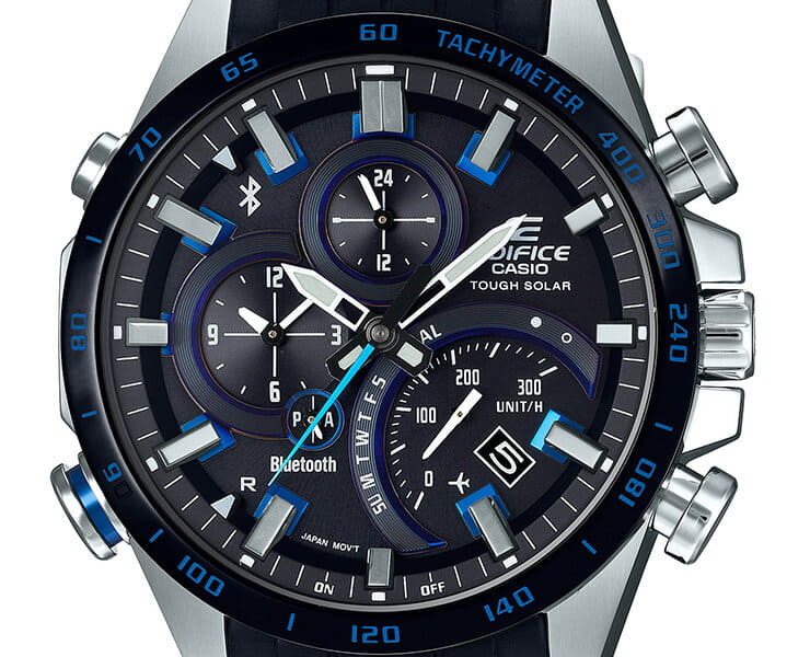 casio edifice black and blue