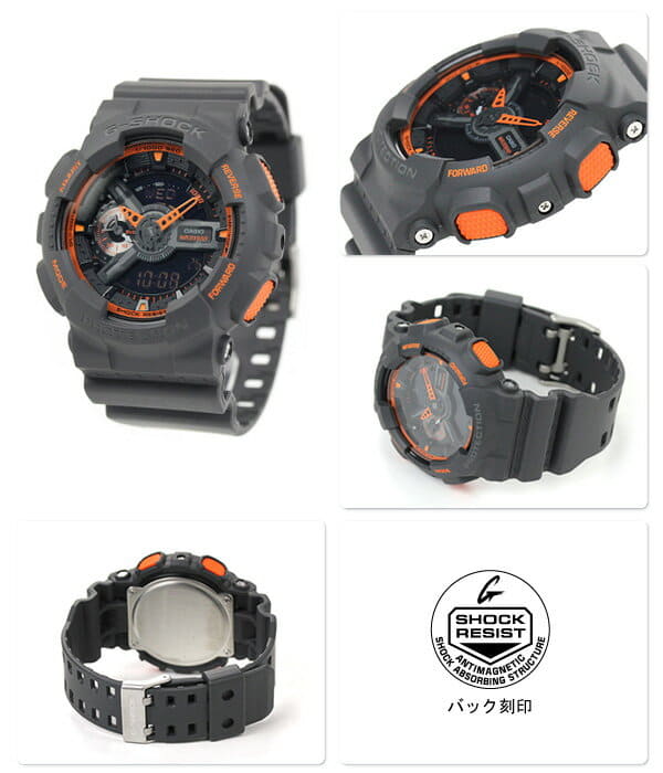 New]G-SHOCK CASIO GA-110TS-1A4DR mens Casio G-Shock big case Black X orange  clock - BE FORWARD Store