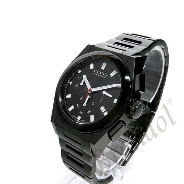 New Gucci GUCCI mens Pantheon PANTHEON Chronograph 42mm oar Black YA115237 BE FORWARD Store