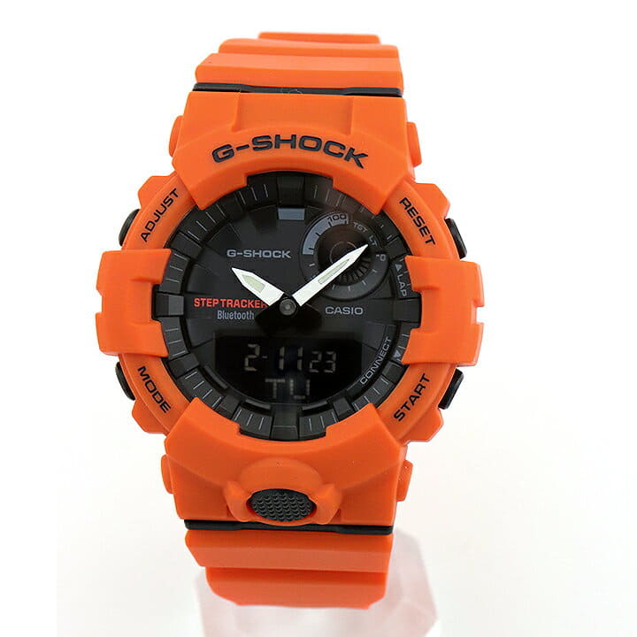 New CASIO Casio G SHOCK G SHOCK G SQUAD G SQUAD GBA 800 4A mens clock urethane quartz analog digital black Black orange mobile link function