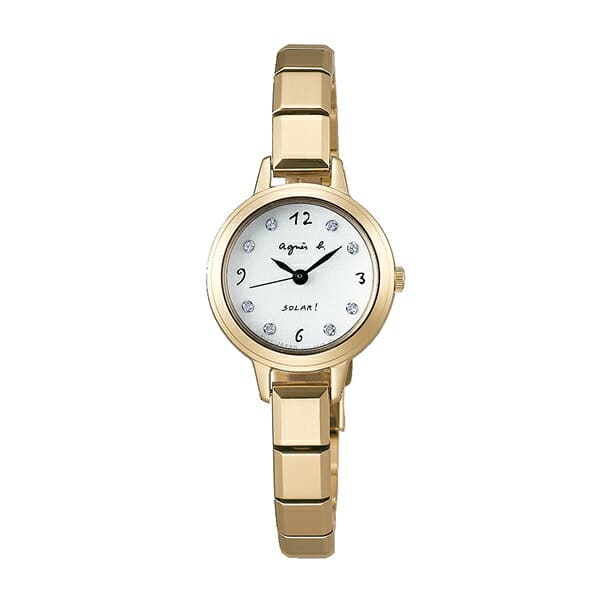 New]Agnes b. solar Swarovski agnes b. Clock 22mm champagne gold X