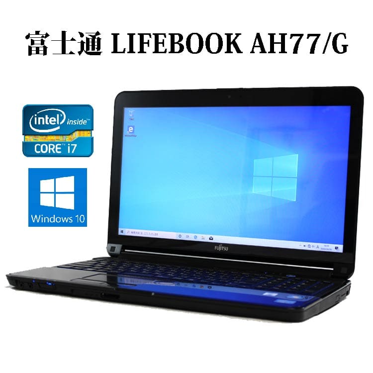 [Used]Fujitsu FUJITSU FMV LIFEBOOK AH77/G FMVA77GBG shiny Black 　 Core  i7/8GB/500GB/ Blu-ray 　 15.6 type liquid crystal 　 radio LAN/Windows10/Web 