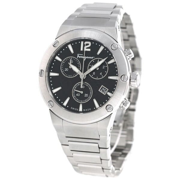 New It is up to 32 times in 5 000 yen Ferragamo F eighty Chronograph FIJ050017 Salvatore Ferragamo Black clock BE FORWARD Store