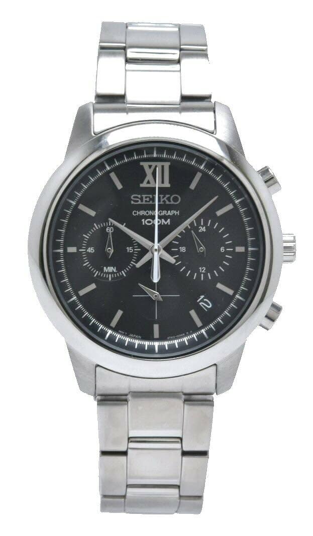 SEIKO 6T63-00J0 CHRONOGRAPH BLACK METALLIC. WORKING