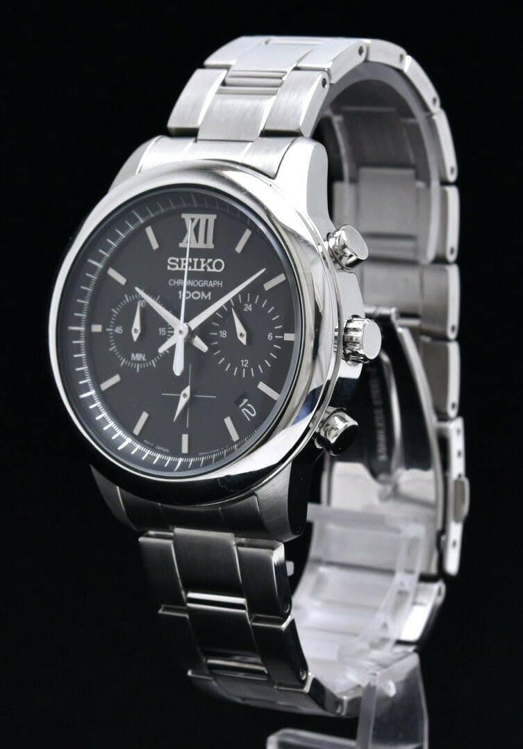 SEIKO 6T63-00J0 CHRONOGRAPH BLACK METALLIC. WORKING