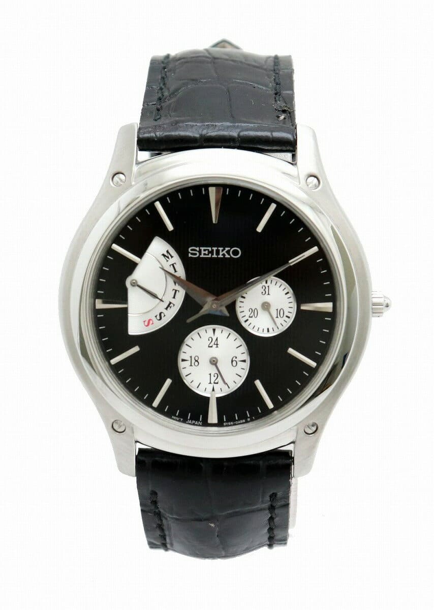 New]SEIKO SEIKO multi-calendar SS Black clockface Quartz watch mens  SNT005P1 5Y66 k - BE FORWARD Store
