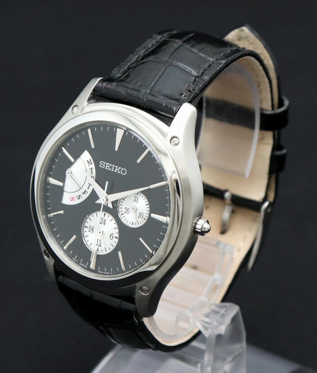 New]SEIKO SEIKO multi-calendar SS Black clockface Quartz watch mens  SNT005P1 5Y66 k - BE FORWARD Store