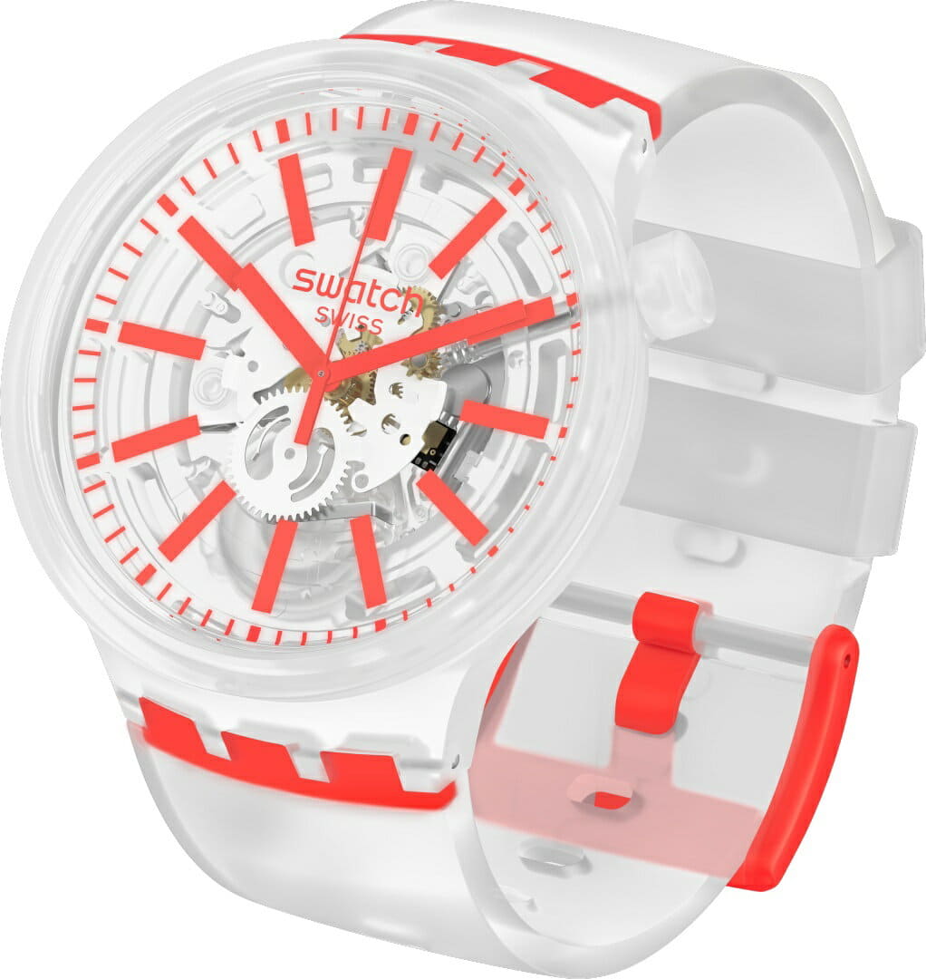 New]SWATCH ORANGINJELLY Originals Watch Big Bold Plastic Belt Silicon Case  SO27E102 - BE FORWARD Store