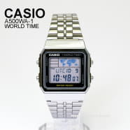  New CASIO Standard World Time Stopwatch Digital Watch Silver With No 