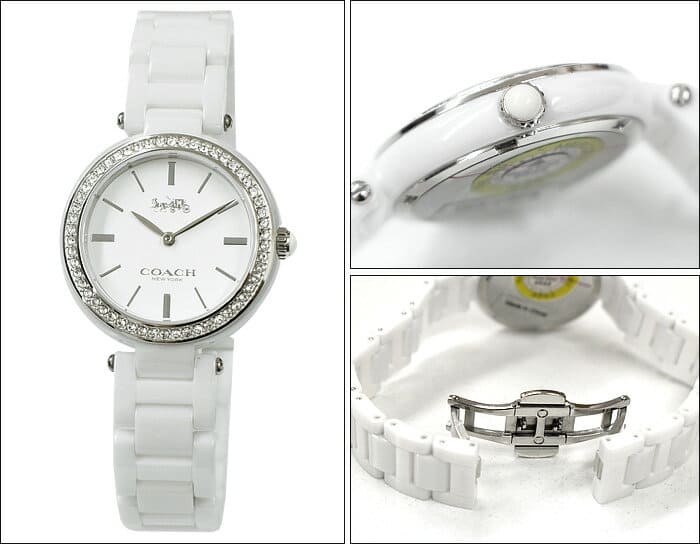 coach white ceramic watch