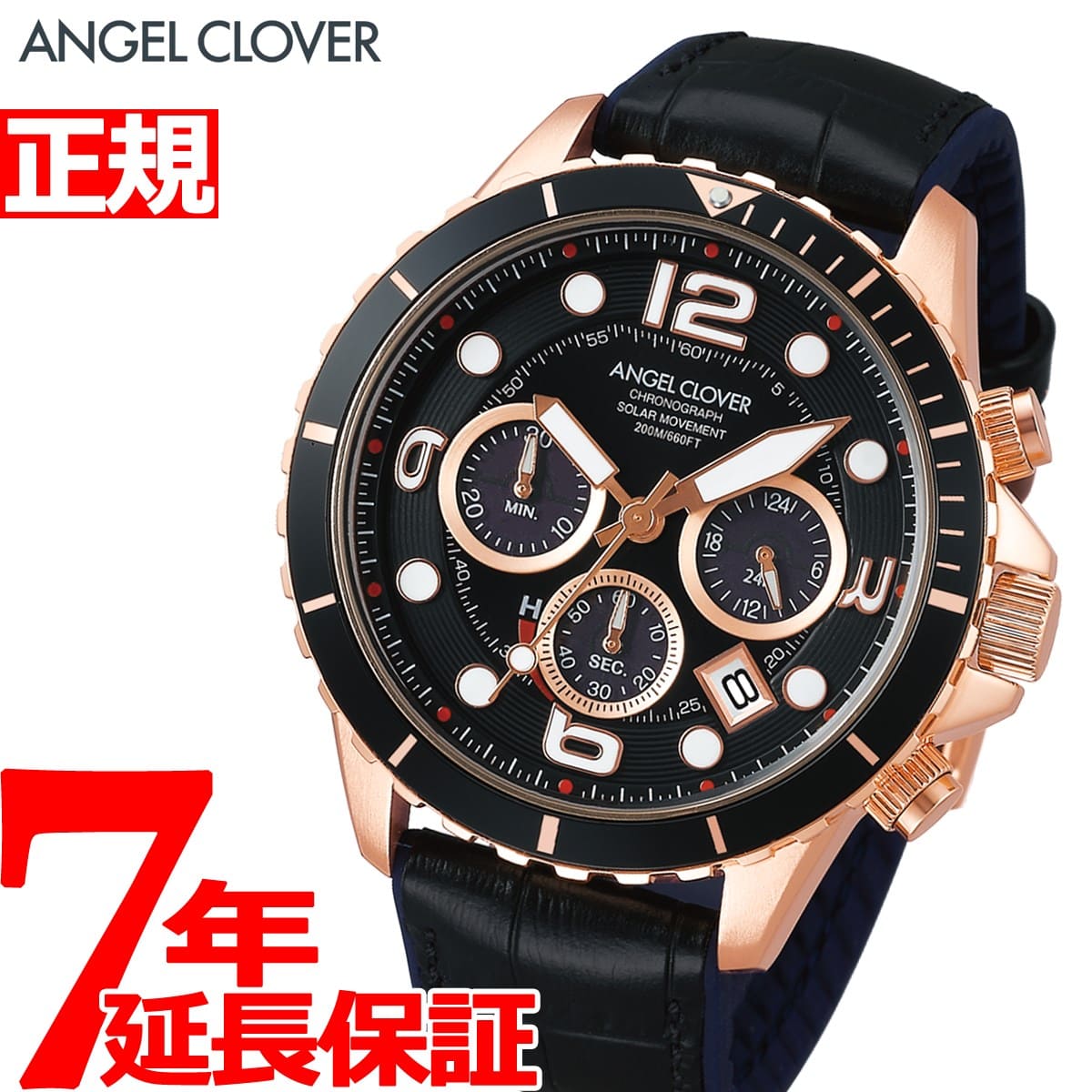 New]ANGEL CLOVER Men's Chronograph Watch Time Craft Diver TCD45PBK
