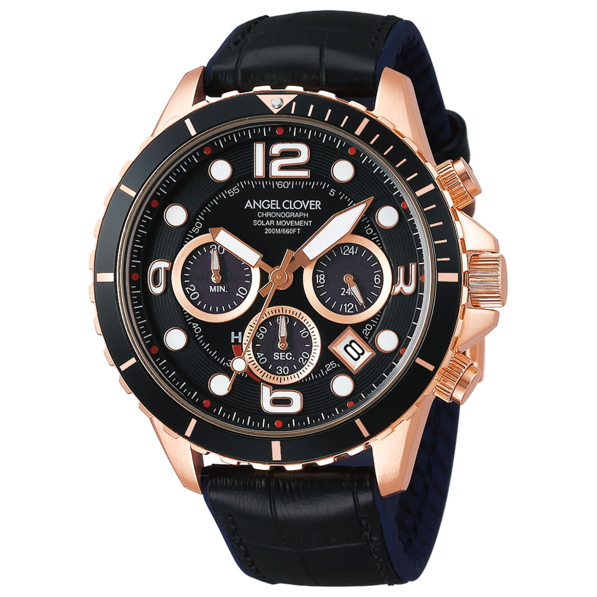 New]ANGEL CLOVER Men's Chronograph Watch Time Craft Diver TCD45PBK