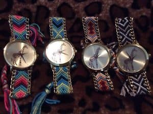 [New]giraffe goldtone watch with handmade chevron design strap fites 6 ...